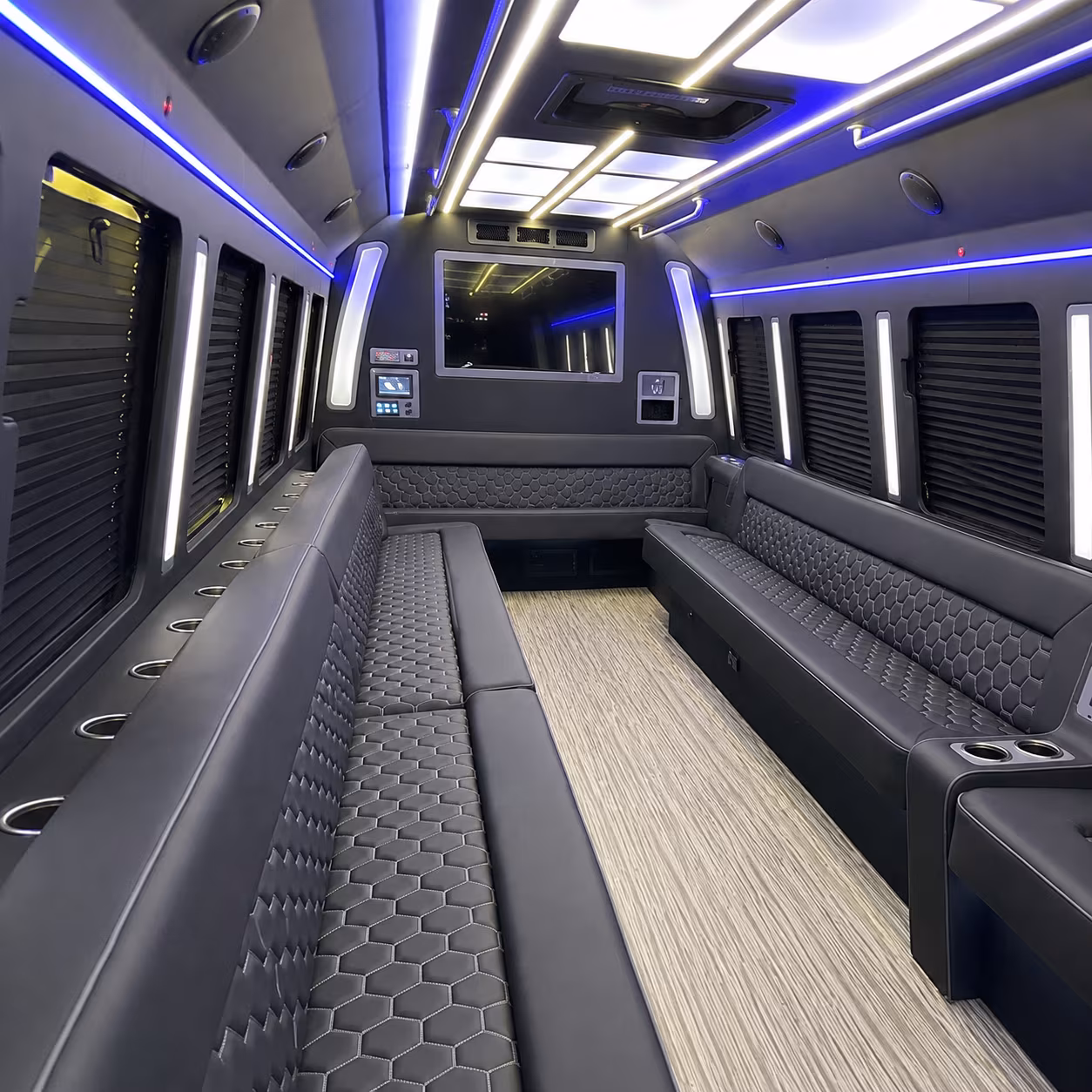 middletown 40 passenger party bus inside