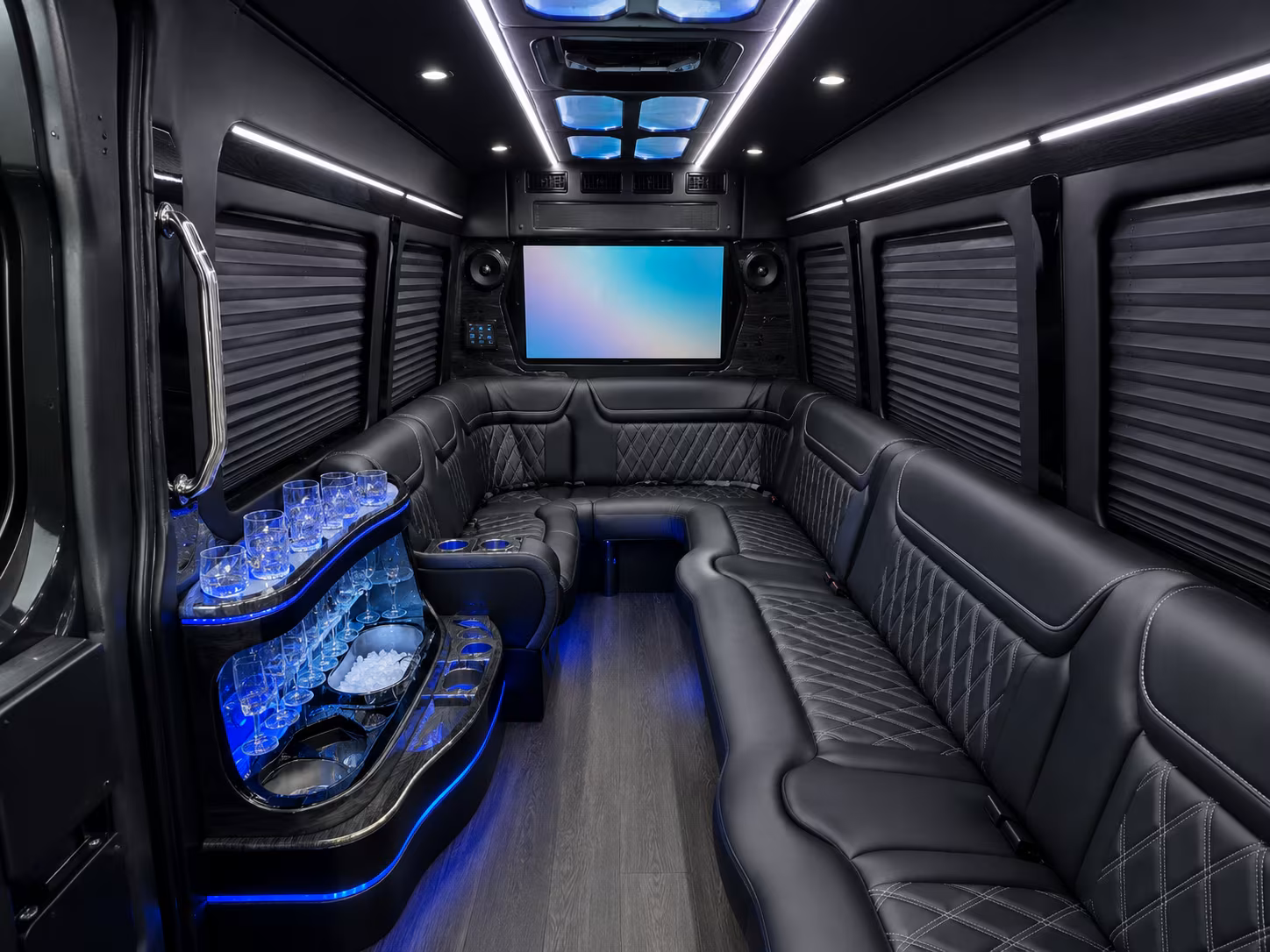 middletown 40 passenger party bus interior